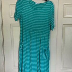 Chris & Carol Aqua Striped Top